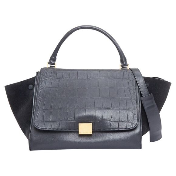 Celine Phoebe Philo Trapeze mock croc g hardware tote bag - Picture 1 of 6